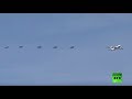 6 مقاتلات "سو-57" ترافق طائرة بوتين