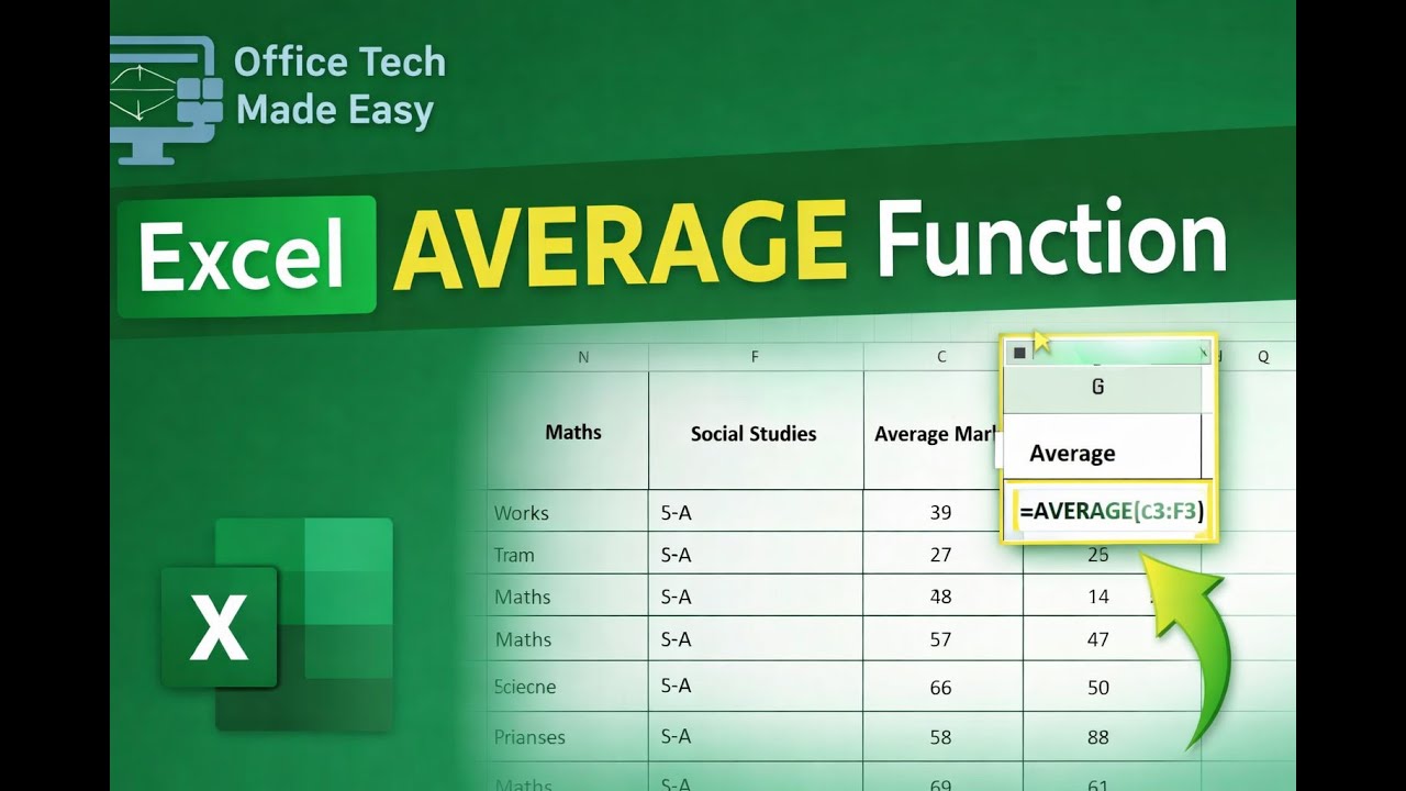 Excel AVERAGE Function Explained Step by Step