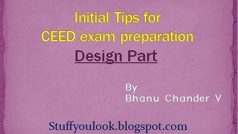 Tips for CEED exam Design preparation