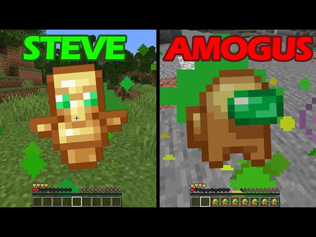 how steve vs amogus playing minecraft class=