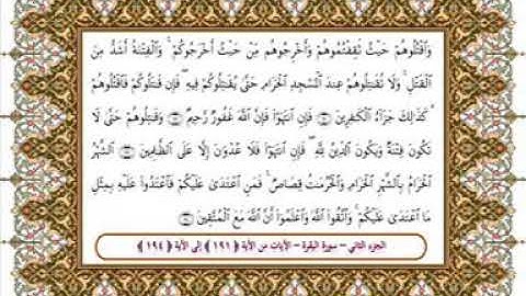 سورة البقرة من الأية 191- 194 بصوت الشيخ على جابر