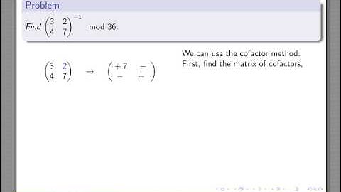 matrix inverse mod N