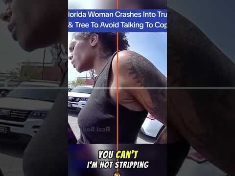 Florida Woman Crashes Into Truck & Tree To Avoid Talking To Cops #cops #sheriff #police #shorts