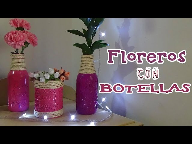 Botella de cristal florero - Las Flores de Rita