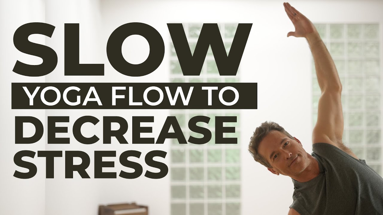 20 Min Slow Yoga Flow to Decrease Stress l Relax and Recharge - YouTube