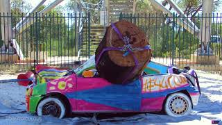 Giant Stump Vs Car From 45M Tower No Chatter