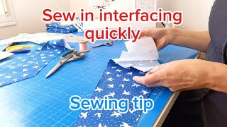 Quickly Tack Sew in Interfacing
