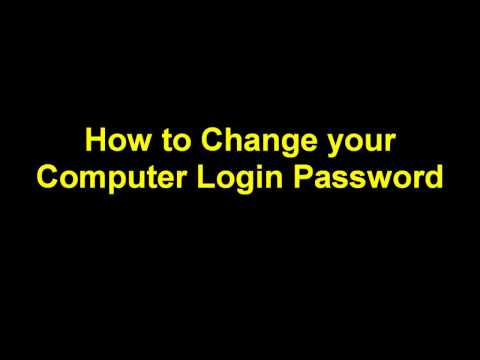 How to Change your Computer Login Password