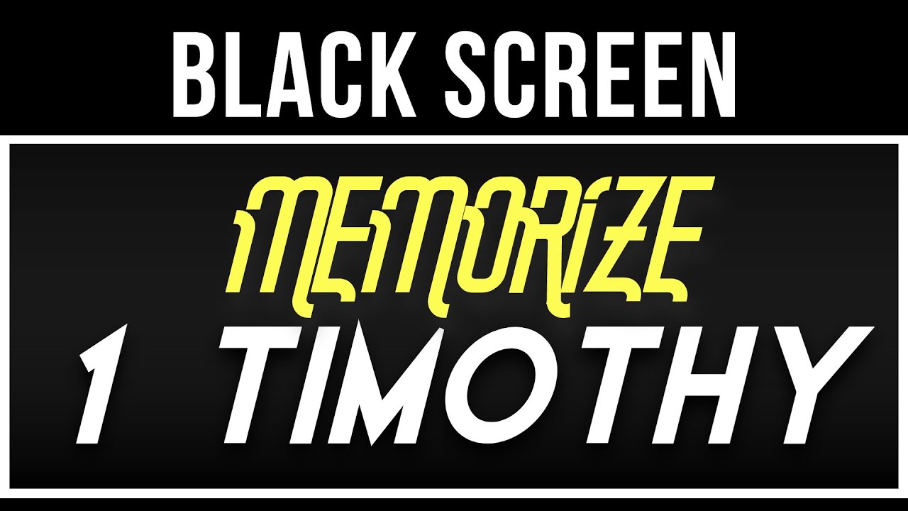 Timothy Screen 1 Timothy 2 REPEATED 10 hrs ( Voice Only & Dark Screen ) - YouTube