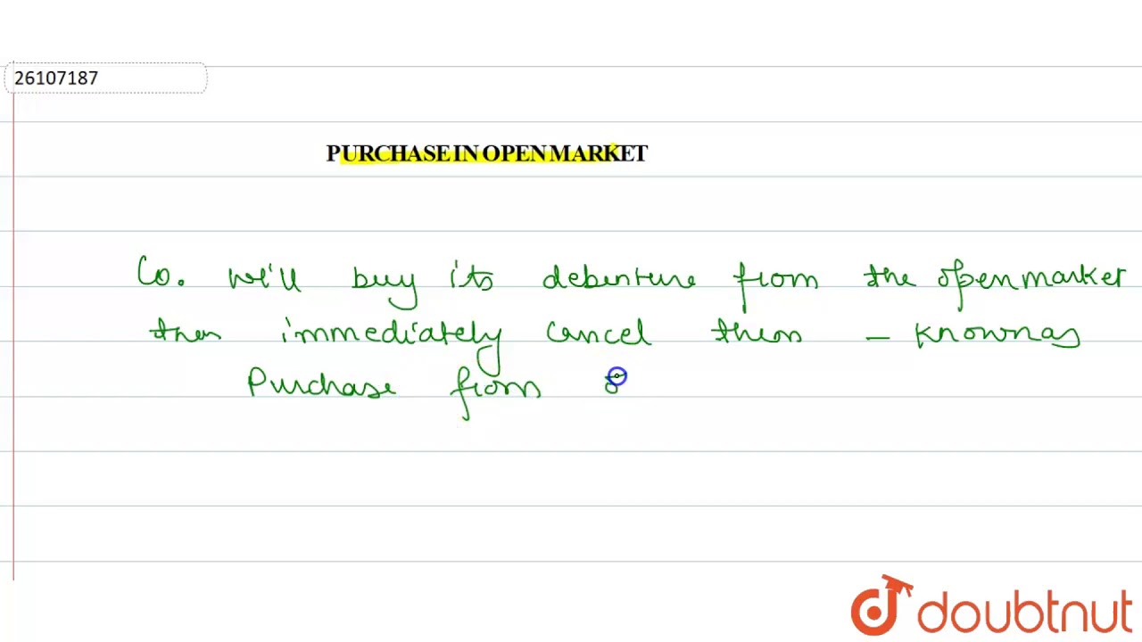 PURCHASE IN OPEN MARKET