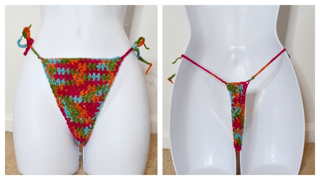 18+ DIY Crochet Thong Bikini Bottom 😜 The KBIV Way - YouTube.
