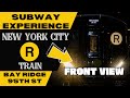 New york city subway r train to bay ridge front view