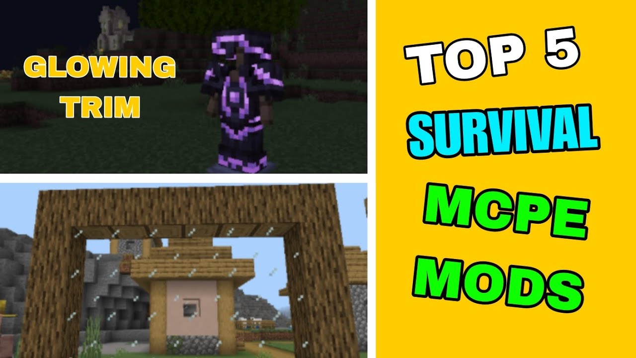 Top 5 best Survival mods for Minecraft pocket edition - YouTube