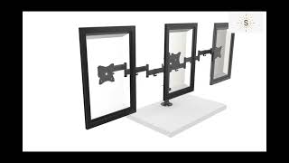 LDT07-C036 Triple Monitor Arm | Tri Monitor Steel LCD Desk Mount | Ergonomic 3 Screen Monitor Stand
