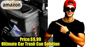 Buy  | HOTOR Car Trash Can with Lid and Storage Pockets - 100% Leak-Proof Organizer, Waterproof