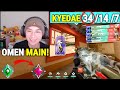Kyedae Shows Perfect Gameplay With Omen & Drops 34 Bombs & Ace in Ascendant Immortal Lobby Ranked