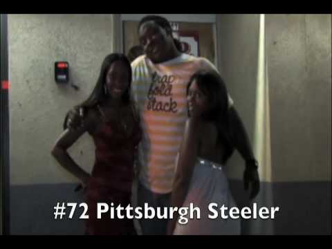 Darnell Stapleton #72 of the Pittsburgh Steelers recieves a warm welcome as he prepares for a no holds barred interview at VIP Lounge in Orange NJ. The VIP Lounge is one of the premier nightclubs in NJ just 30mins. from NYC. By NeweXpansion Media and Party Princess Ent