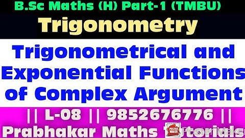 #Trigonometry #BScPart-1 #L-08  #TMBU #Paper-1#Group-C #ComplexArgument