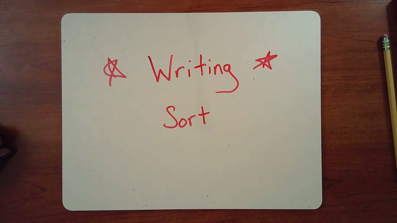 Write Sort How to do a Writing Sort - YouTube