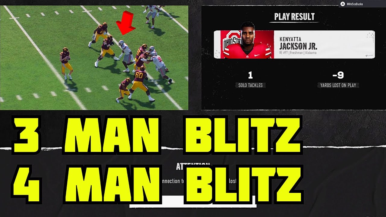 3 man and 4 man glitch blitz ncaa 25 defense tips - YouTube