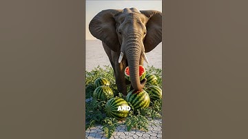 Elephant saved the watermelon plant from drying up by watering it 😭 #ai #save #tree #elephant