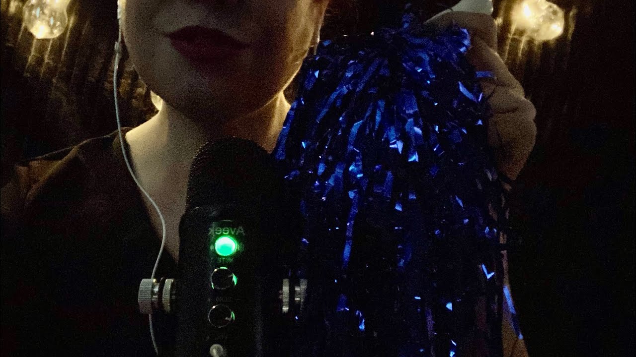 ASMR CheerLeader PomPoms, brushes, nails, soothing & aggressive sounds