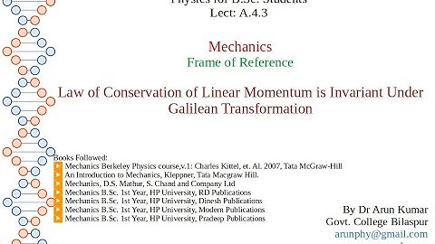 Lect A.4.3: Law of Conservation of Linear Momentum is Invariant Under Galilean Transformation