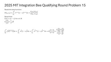 My solution to 2025 MIT Integration Bee Qualifying Round Problem 15