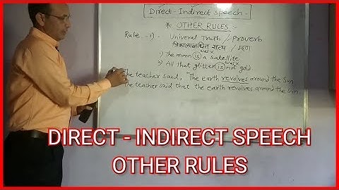 DIRECT - INDIRECT SPEECH | Other Rules | By Anil Dalvi Sir