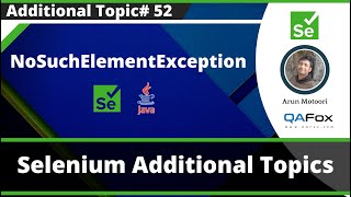 NoSuchElementException - Different Reasons for getting this exception during Selenium Automation