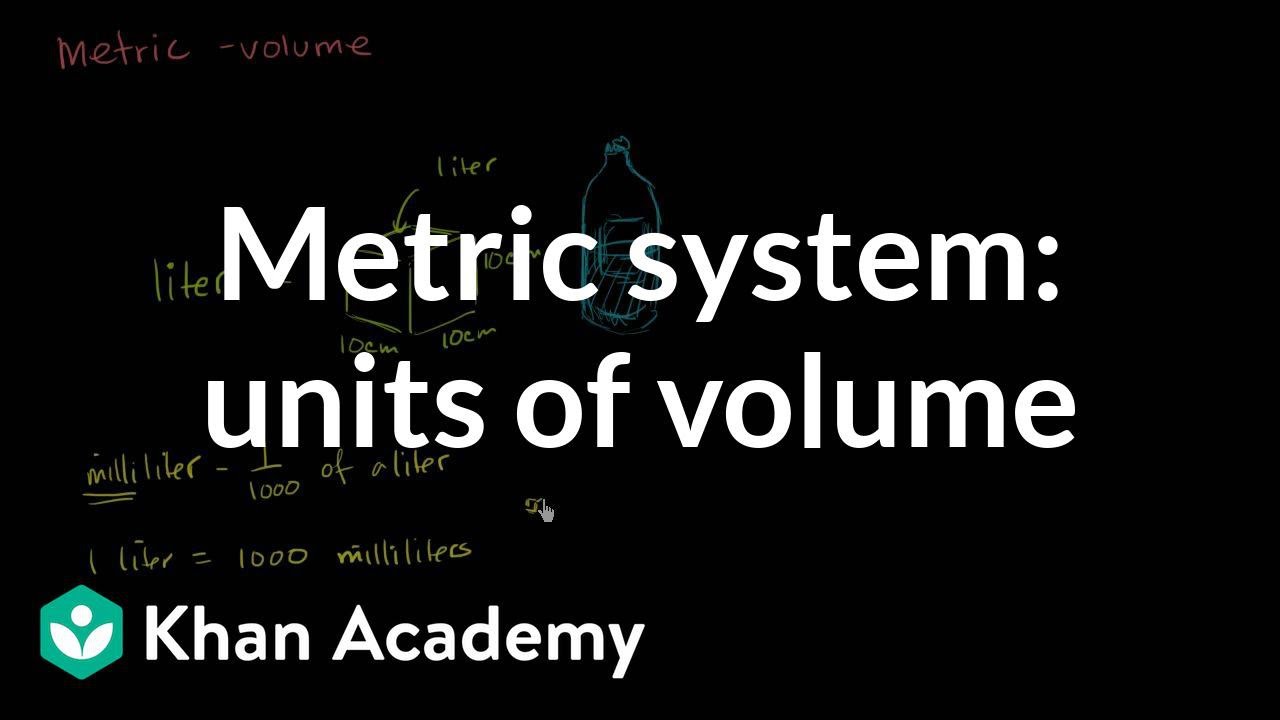 Metric System Units Of Volume Video Khan Academy