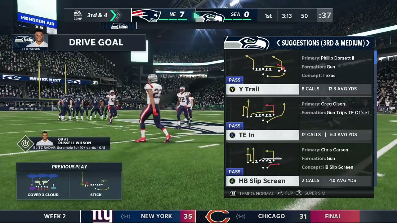 Madden 21 Franchise long TD pass to Philip Dorsett II.