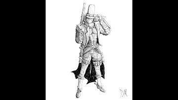 Gunslinger Spawn Time-Lapse Digital Art Drawing