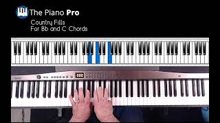 Fills for Bb and C Chords [Country Music Piano]