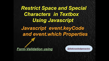 Restrict Space and Special characters in textbox using #JavaScript