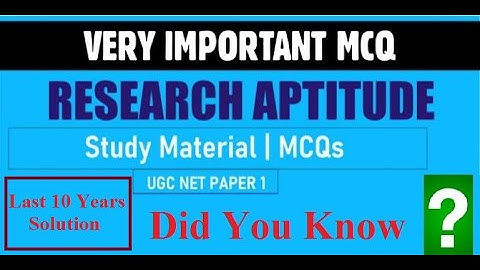 NTA UGC NET Paper 1 |  Research Aptitude Part 2