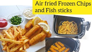Air fryer Frozen  French Fries Recipes . Air fried Frozen Fish fingers & Chips(Fish Sticks) . No Oil