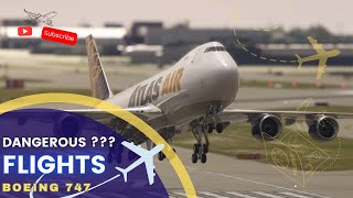 PERFECT BIG Airplane Landing!! Atlas Air Boeing 747 Landing at Miami Airport