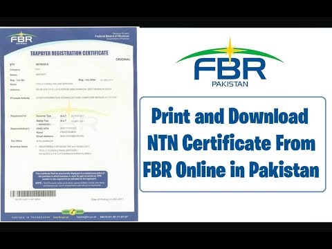 How to Print NTN Certificate From FBR Online in Pakistan