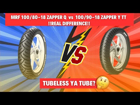 MRF 100/80-18 ZAPPER Q Vs MRF 100/90-18 ZAPPER Y | Full Comparison | Bahubali Tyres