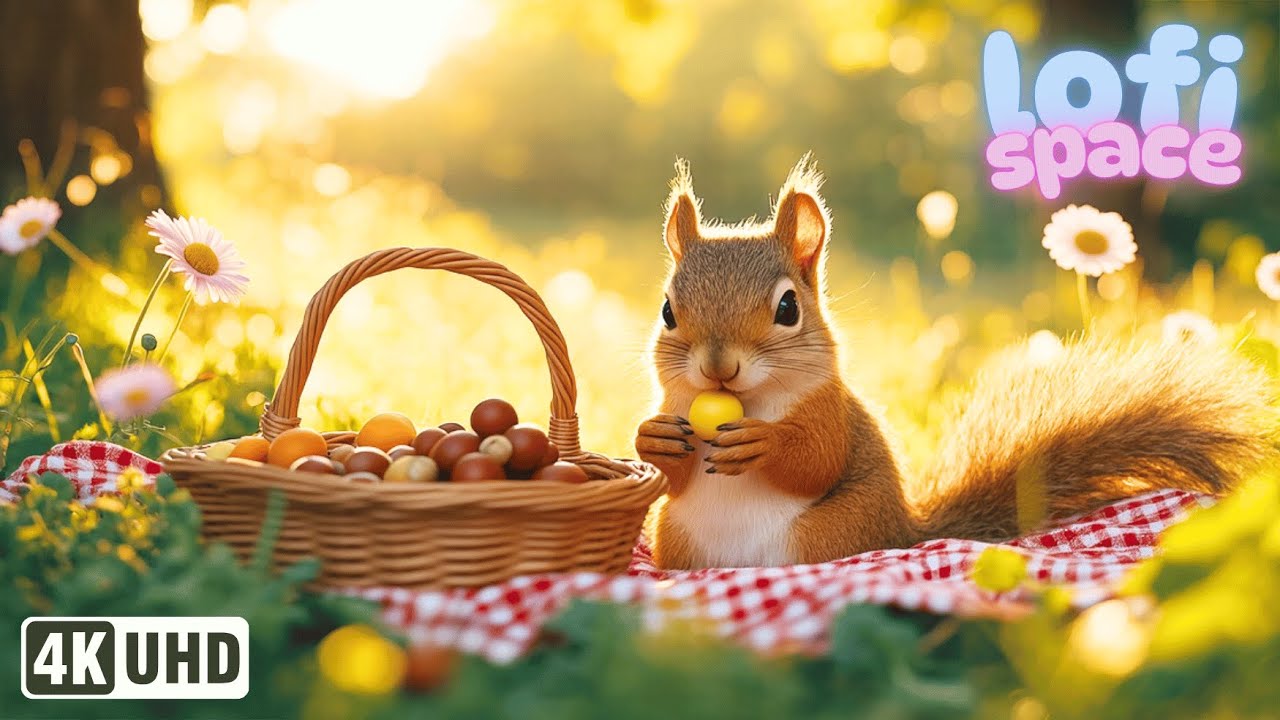🐿️ Baby Squirrel Lofi Picnic | Spring Chill Beats & Cozy Nature Vibes for Work, Study & Relax