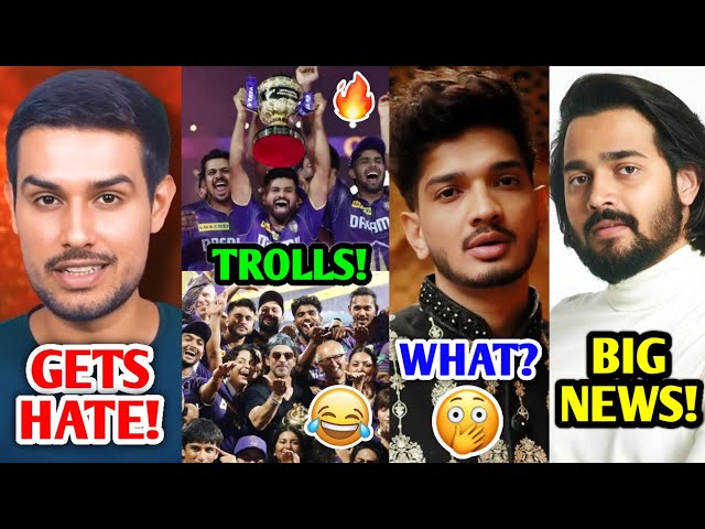 Dhruv Rathee gets HATE due to this...😳| KKR Wins IPL, Munawar Faruqui, Bhuvan Bam, MrBeast, Uk07 | class=