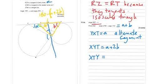 AQA Further Maths GCSE 2015 Paper 1 Q15 - Circle Theorems