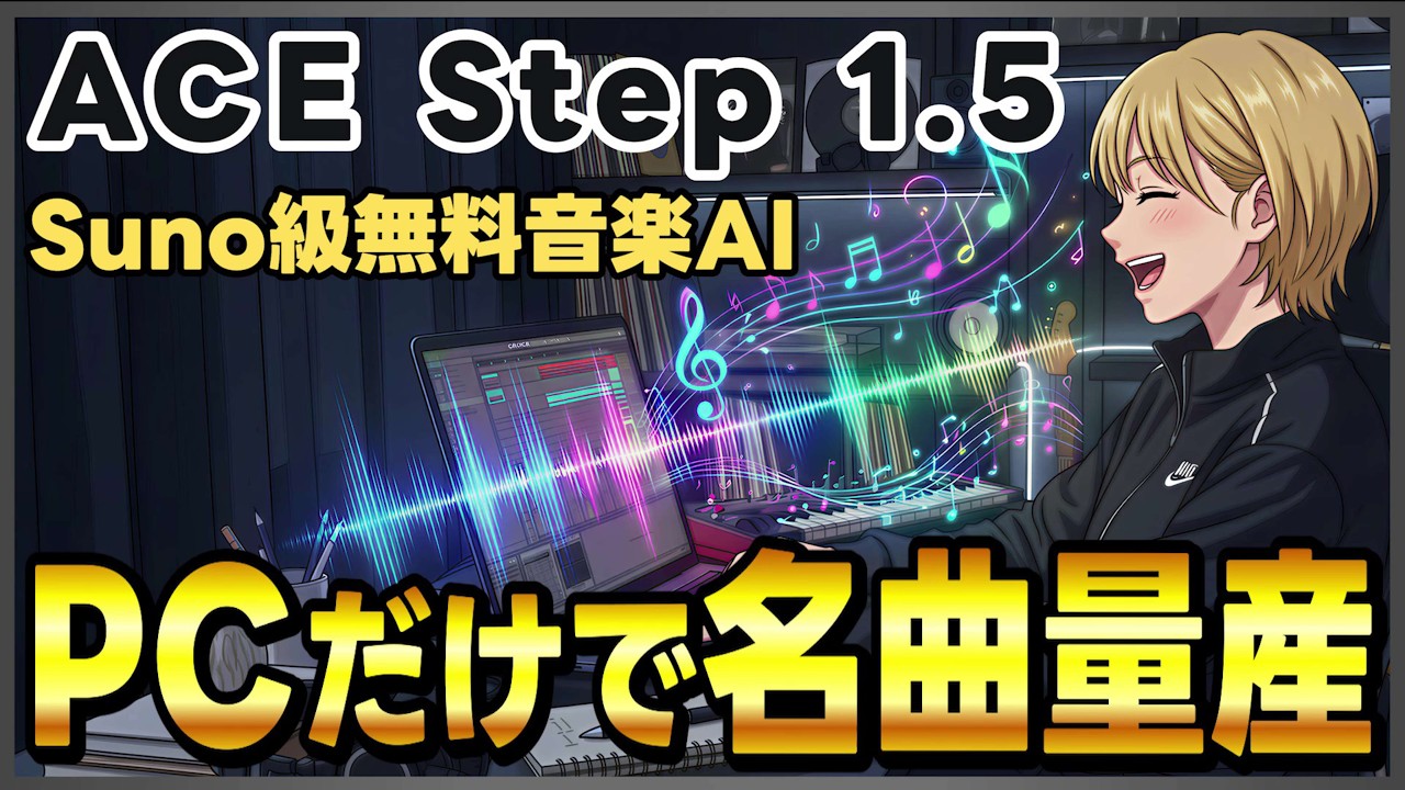 【無料の音楽生成AI】自分のパソコンだけで動かせる、Sunoクラス？の音楽生成AI「ACE-Step 1.5」の使い方！