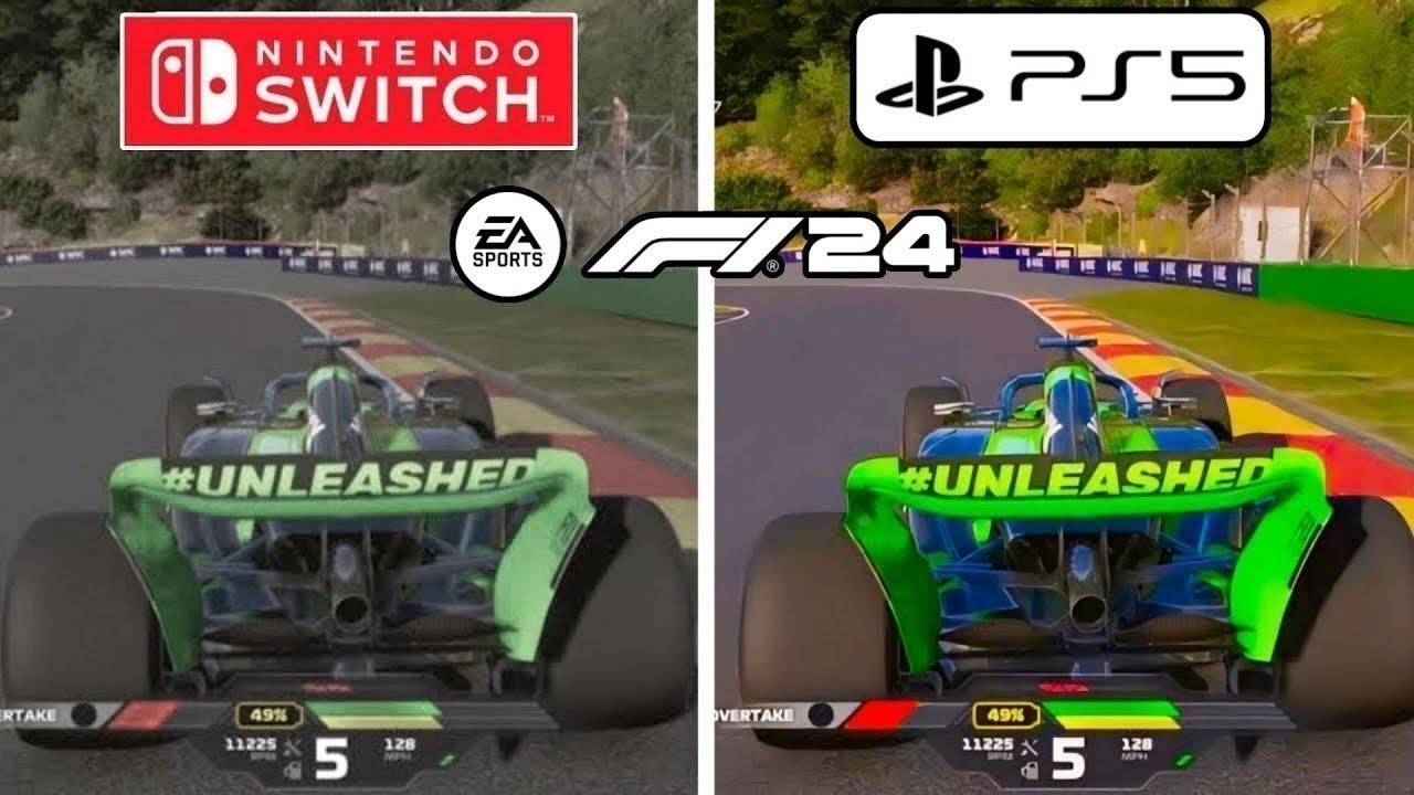F1 24 PS5 vs Nintendo Switch Graphics Comparison