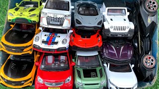 Box Full of Model Cars /McLaren 720s, Lamborghini Vision GT, Porsche 911 GT3, Land Rover Defender