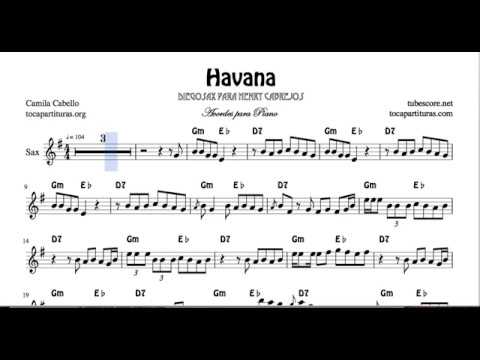 Havana Partitura de Alto con Acordes de Piano Acompañamiendo para Henry Cabrejos - YouTube