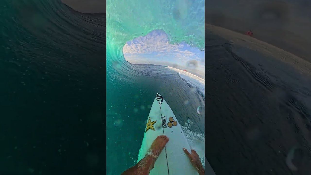 Deep barrel at Cloudbreak 🎬 Barron Mamiya #GoPro