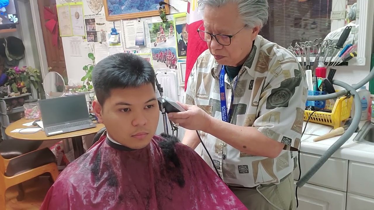 Medium short, high tapered haircut