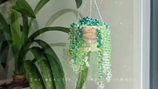 Beaded Hanging Plant Suncatcher in the Window ✨